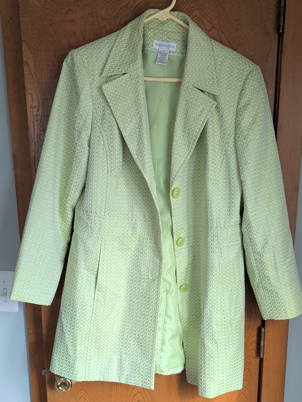 Worthington Light Green Textured Blazer Jacket